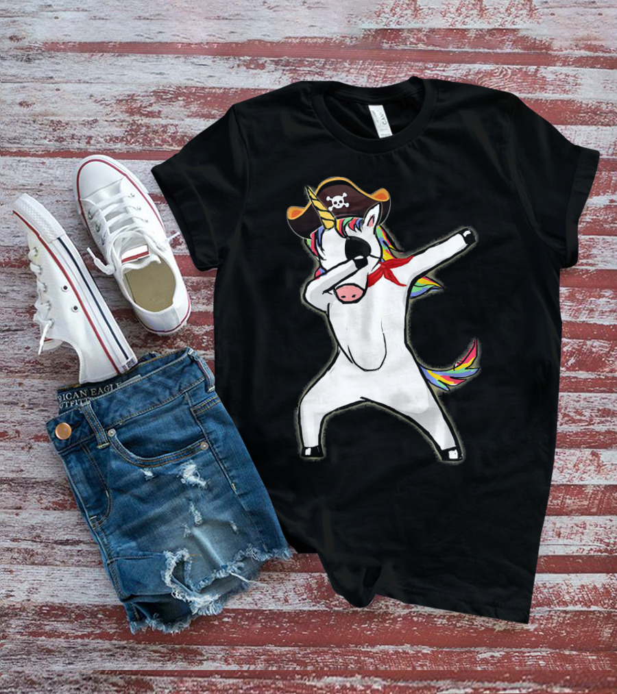 Funny Halloween Pirate Dab Unicorn T-Shirt