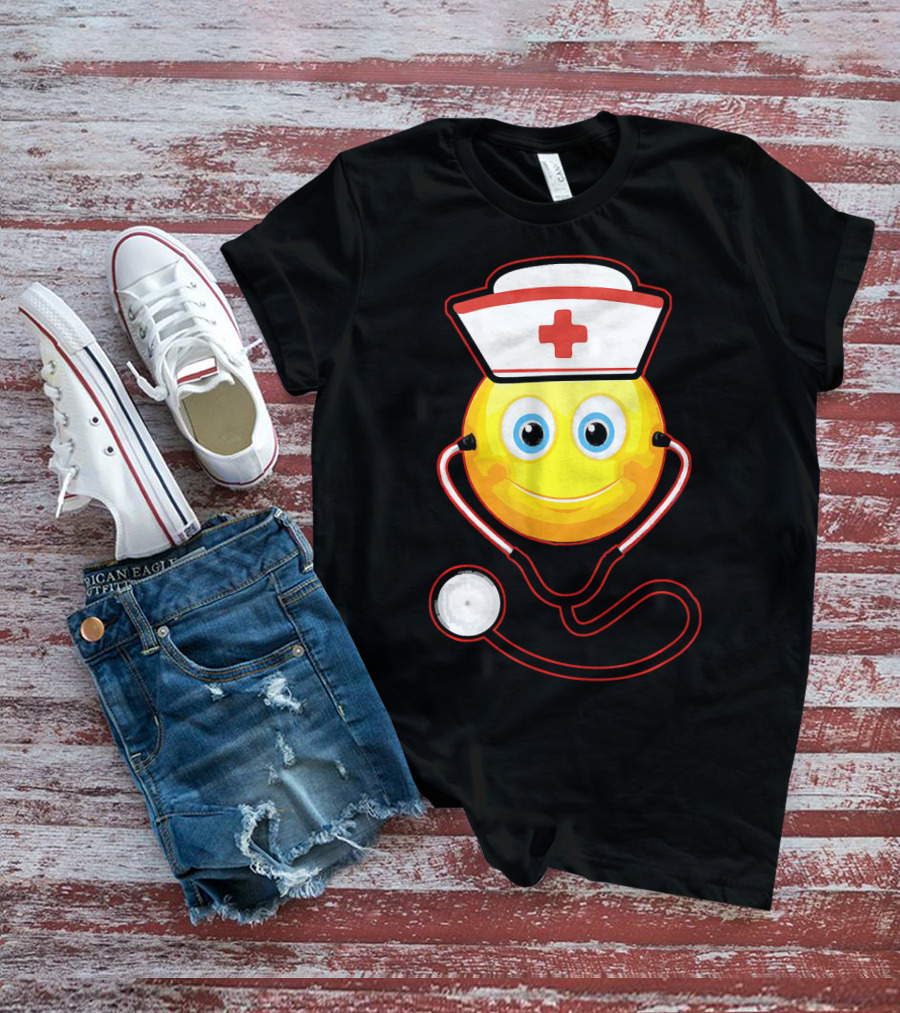 Smiley Nurse Stethoscope Halloween Girls T-Shirt