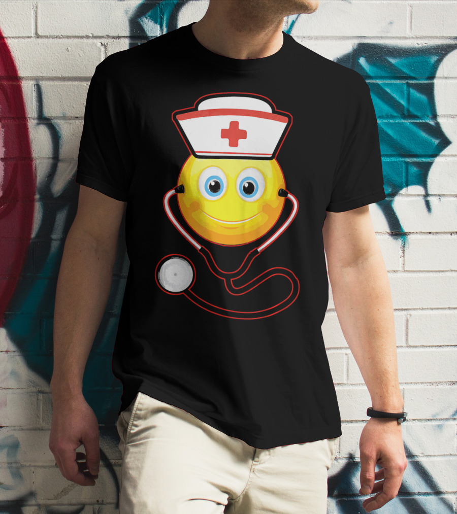 Smiley Nurse Stethoscope Halloween Girls T-Shirt