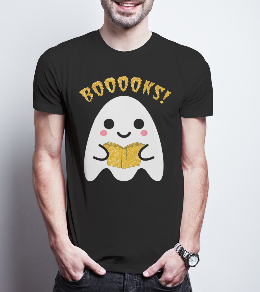 BOOOKS Ghost Reading Book Halloween Costume T-Shirt
