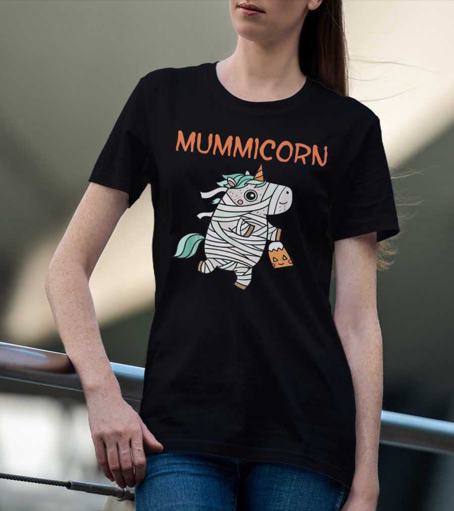 Mummicorn Funny Unicorn Mummy Halloween Candy Bag T-Shirt