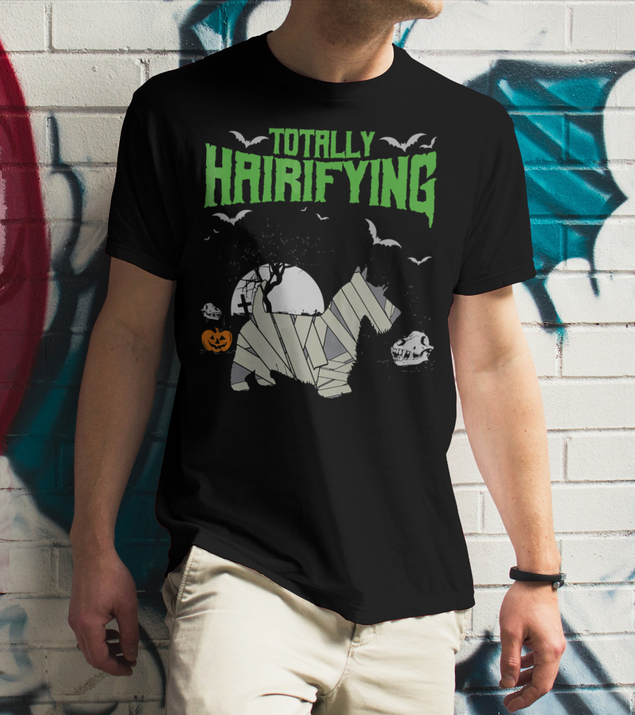Totally Hairifying Frightening Mummy Sco Halloween Scene T-Shirt
