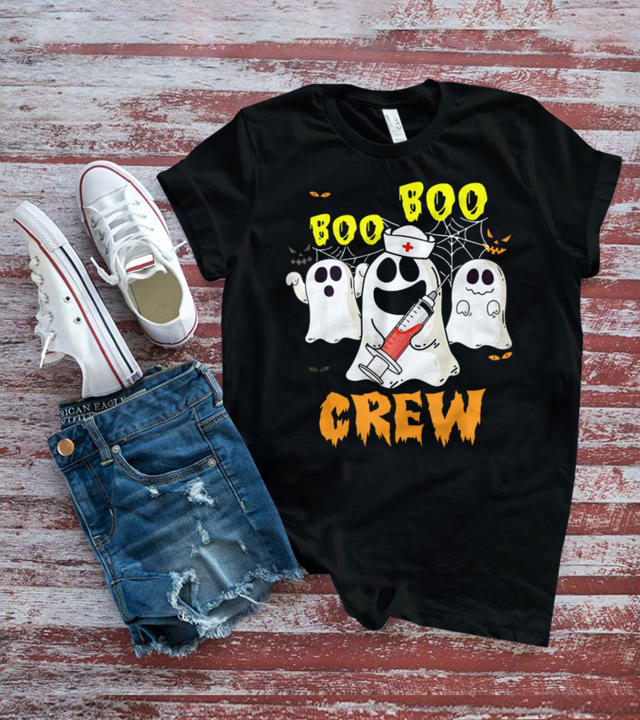Boo Boo Ghost Nurse Crew Halloween Spooky Nurse Team T-Shirt