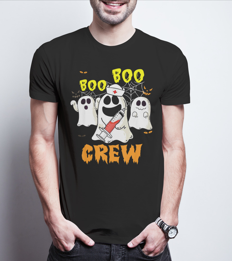 Boo Boo Ghost Nurse Crew Halloween Spooky Nurse Team T-Shirt