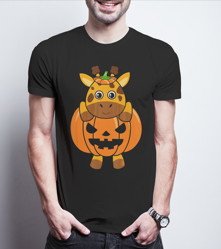 Adorable Giraffe Pumpkin Halloween Costume Body T-Shirt