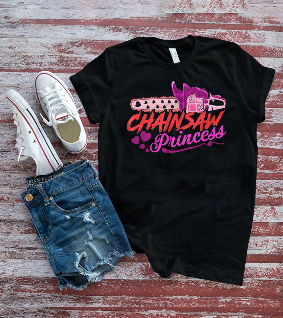 CHAINSWAW Princess Funny Halloween Chainsaw Princess T-Shirt