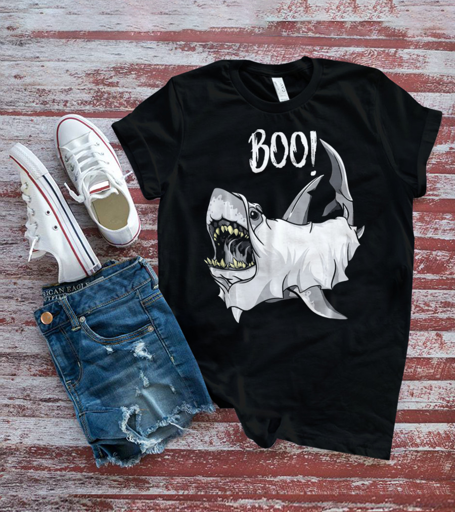 BOO Great White Shark Ghost T-Shirt