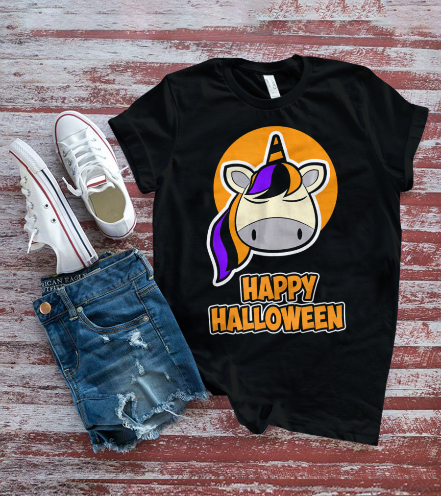 Happy Halloween Colorful Sleeping Unicorn T-Shirt