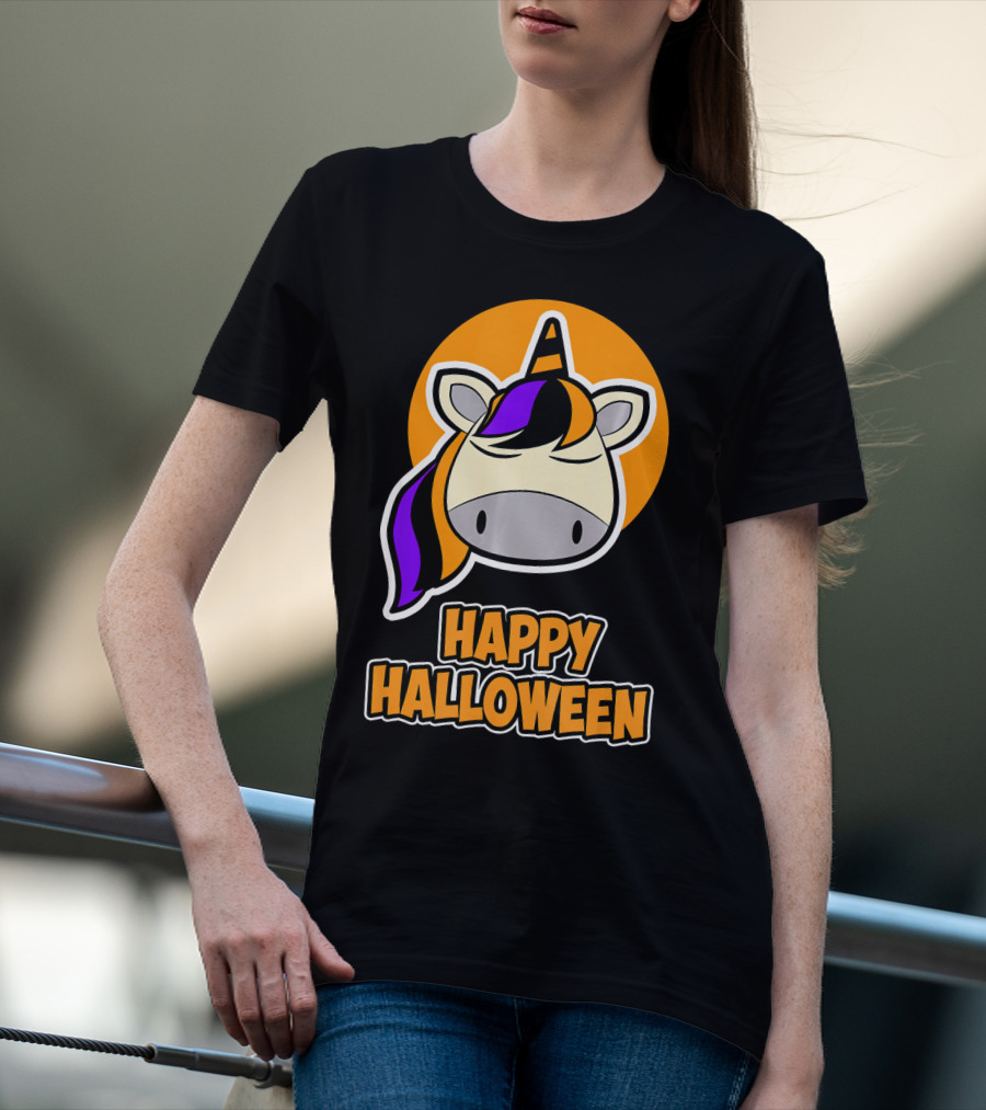 Happy Halloween Colorful Sleeping Unicorn T-Shirt