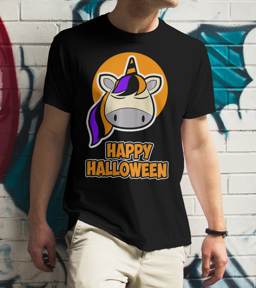 Happy Halloween Colorful Sleeping Unicorn T-Shirt