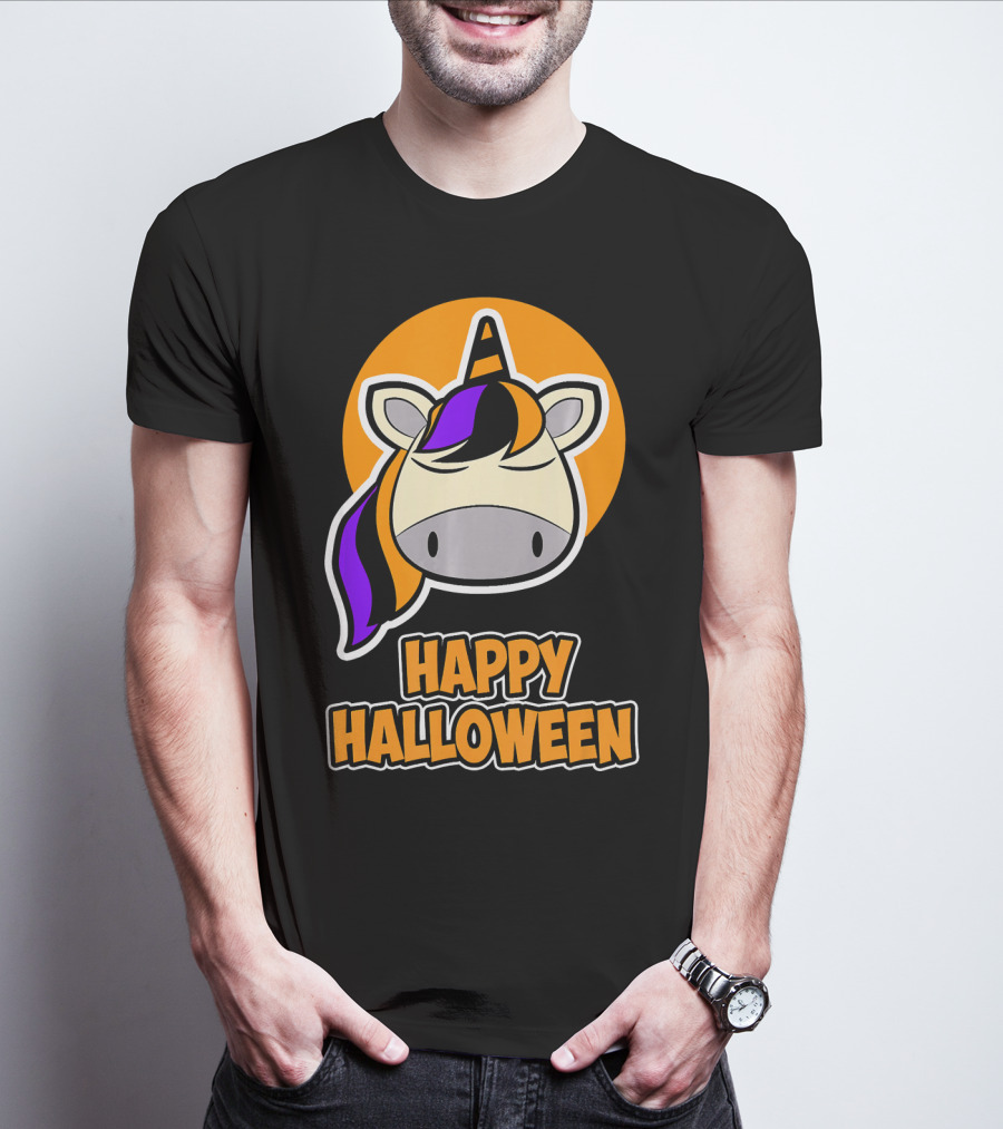 Happy Halloween Colorful Sleeping Unicorn T-Shirt
