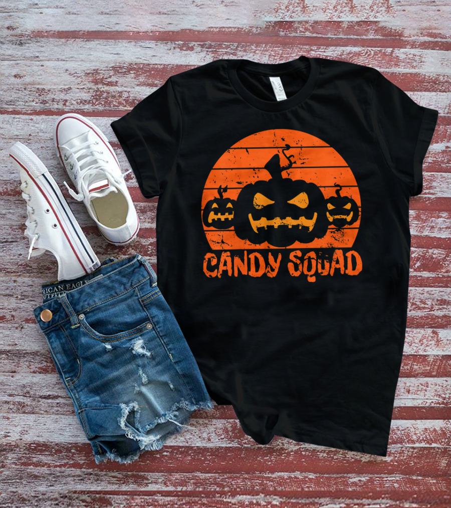 Candy Squad Scary Pumpkin Trick Halloween T-Shirt