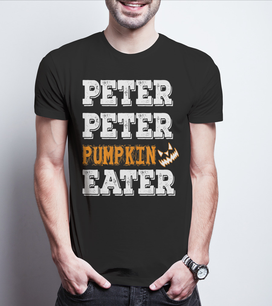 Peter Peter Pumpkin Eater Jack-O'-Lantern Face T-Shirt