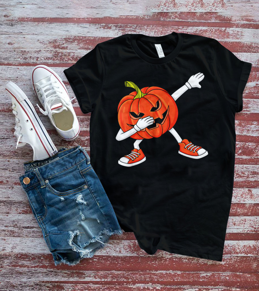 Dabbing Jack O Lantern Pumpkin Dance Pose T-Shirt
