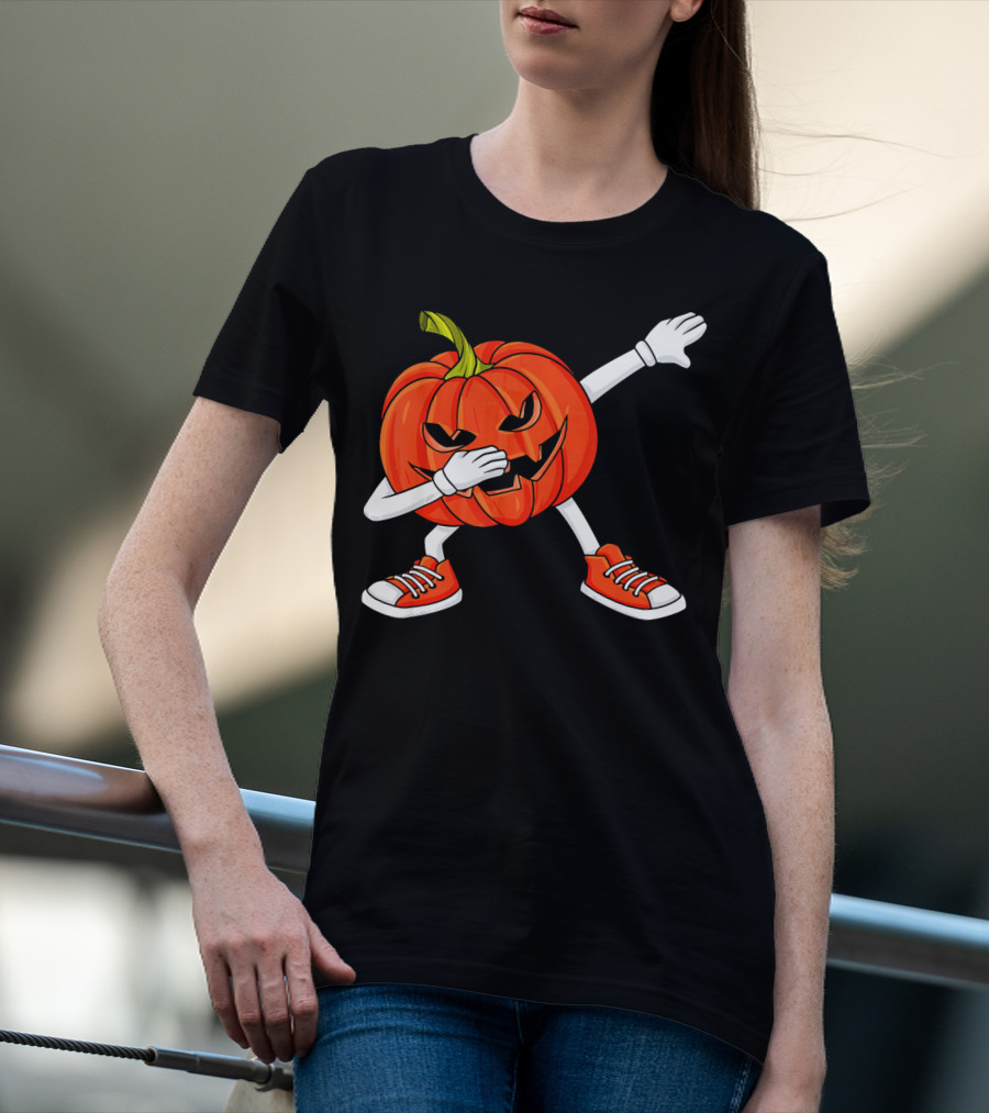 Dabbing Jack O Lantern Pumpkin Dance Pose T-Shirt