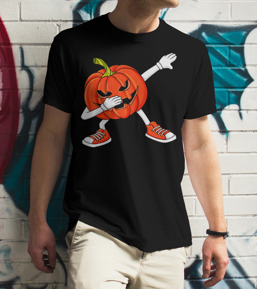 Dabbing Jack O Lantern Pumpkin Dance Pose T-Shirt