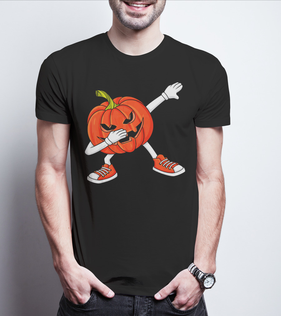 Dabbing Jack O Lantern Pumpkin Dance Pose T-Shirt