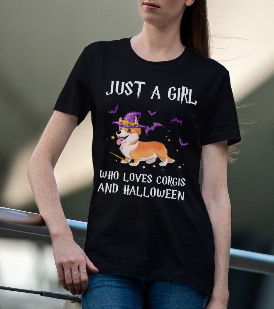 Just A Girl Who Loves Corgis And Halloween T-Shirt