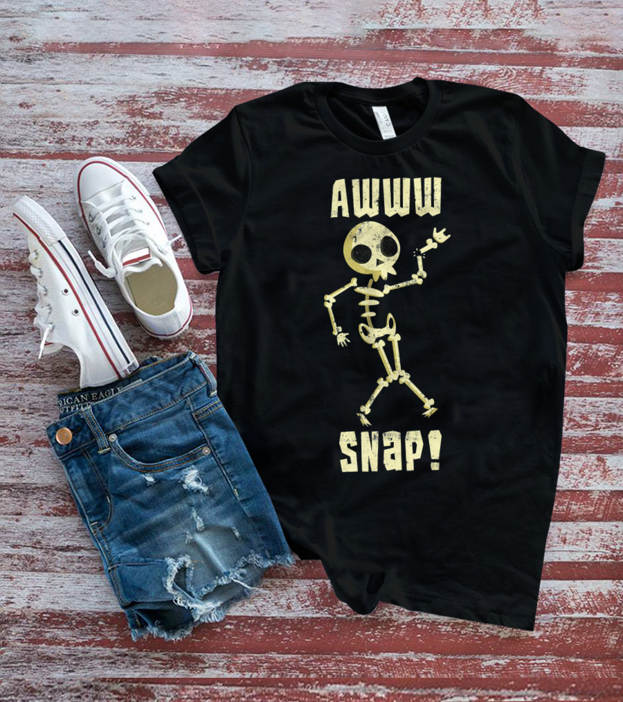 Awww Snap Funny Broken Arm Skeleton T-Shirt