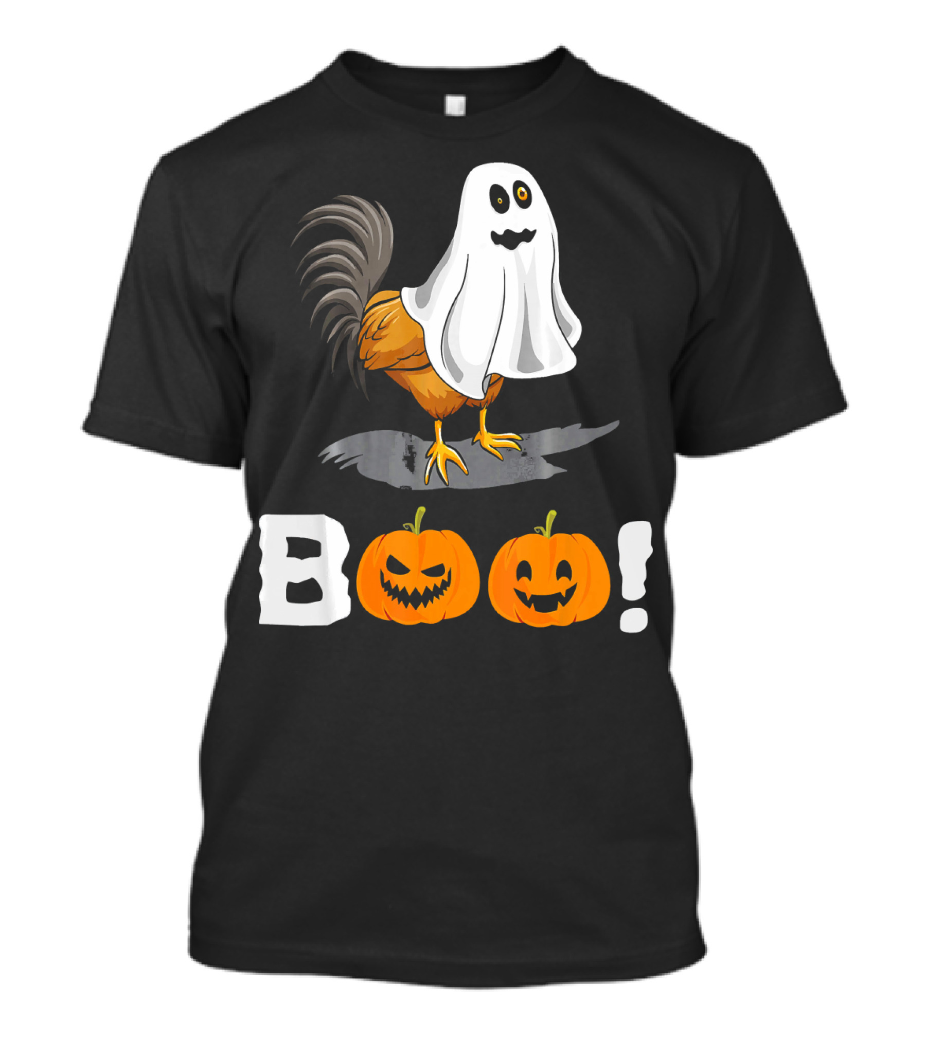 Boo Chicken Halloween Costume With Pumpkins T-Shirt