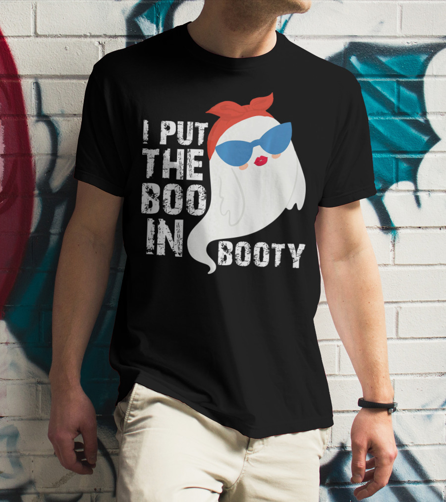 I Put The Boo In Booty Ghost With Sunglasses And Red Bandana T-Shirt