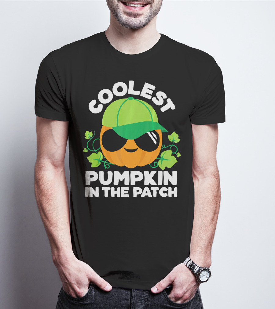 Coolest Pumpkin In The Patch Kids Pumpkin Patch Boys Or Girls Fall Co T-Shirt