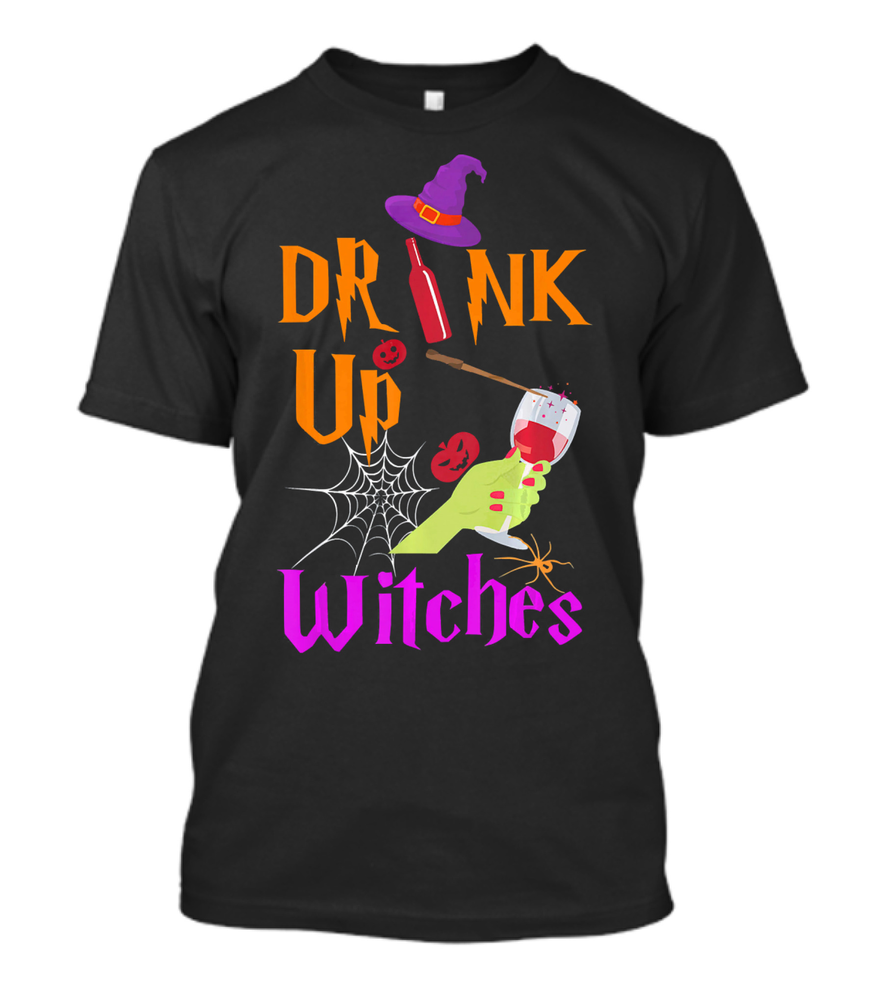 Drink Up Witches Halloween Costume Wine Dark Vibe T-Shirt