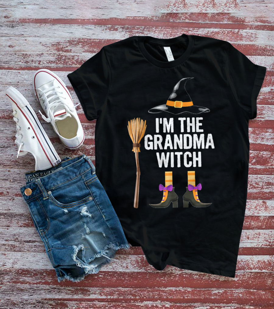 I'm The Grandma Witch With Hat Broom And Boots T-Shirt