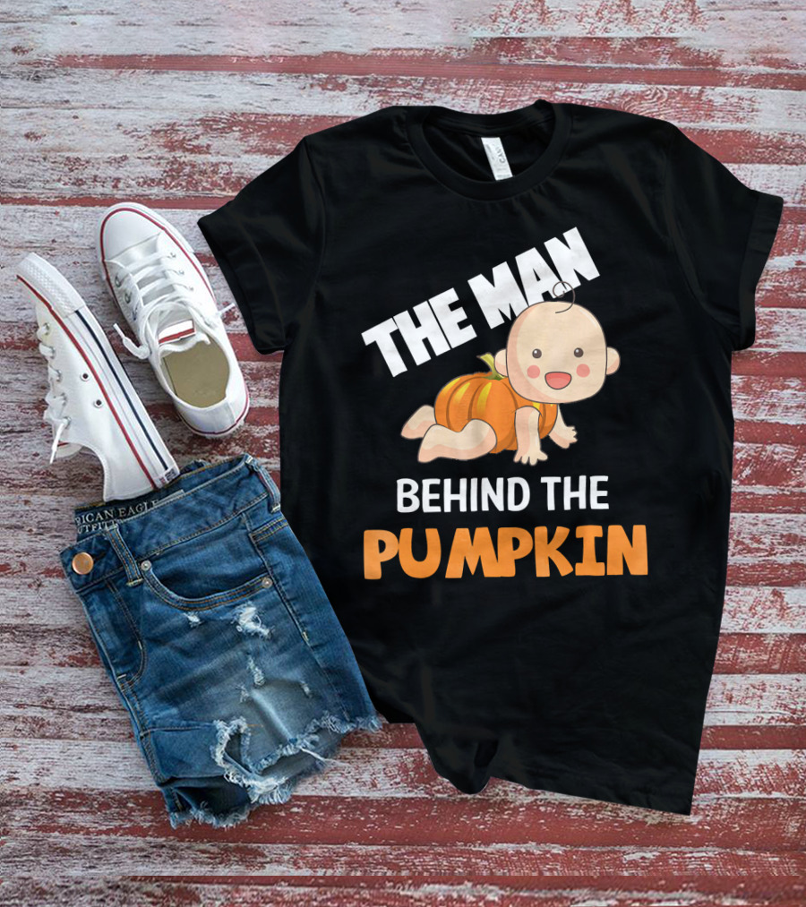 The Man Behind The Pumpkin Halloween Baby Costume Humor T-Shirt