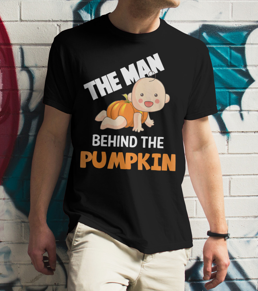 The Man Behind The Pumpkin Halloween Baby Costume Humor T-Shirt