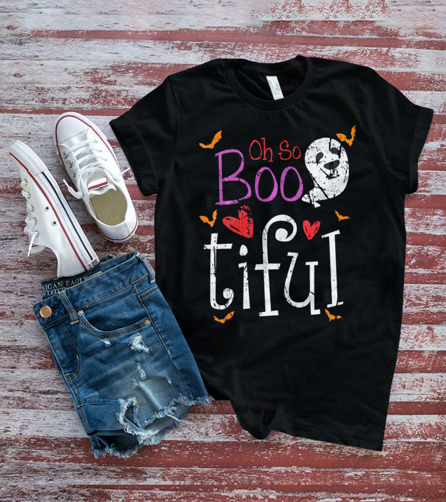 Oh So Boo Tiful Ghost Hearts And Bats T-Shirt