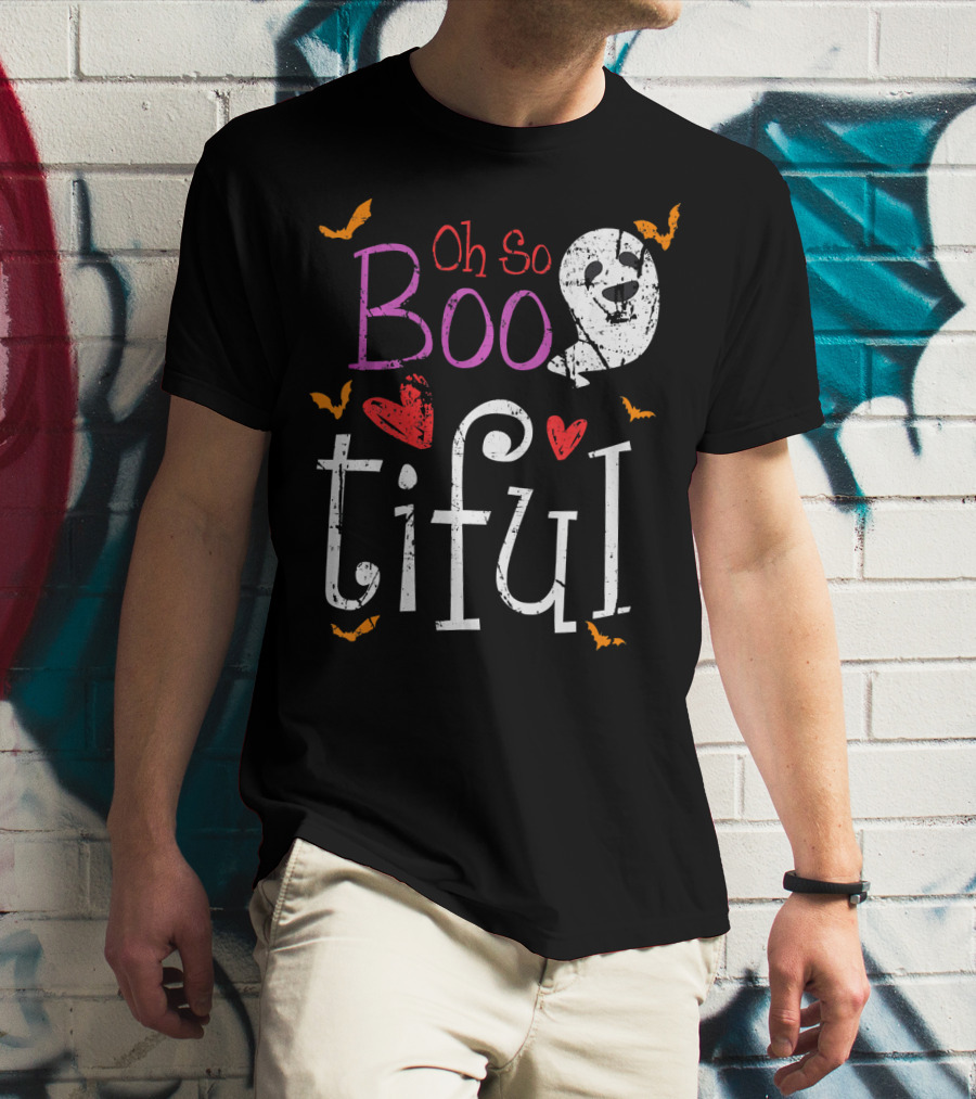 Oh So Boo Tiful Ghost Hearts And Bats T-Shirt