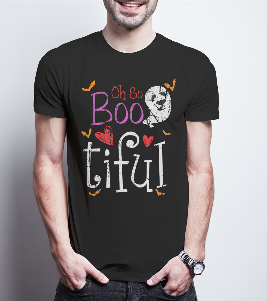 Oh So Boo Tiful Ghost Hearts And Bats T-Shirt