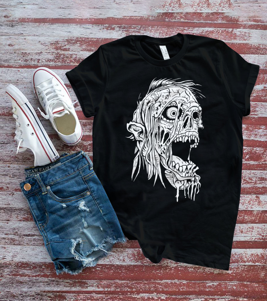 Zombie Halloween Horror Costume Top Creepy Skull T-Shirt