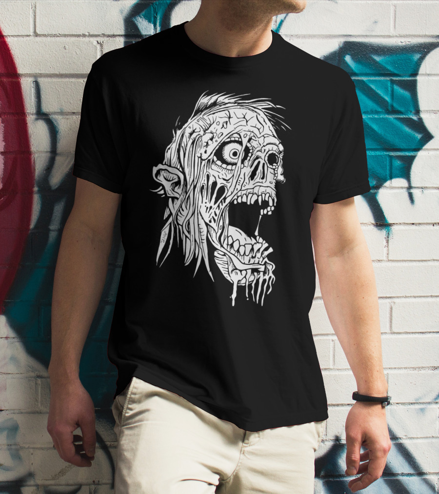 Zombie Halloween Horror Costume Top Creepy Skull T-Shirt