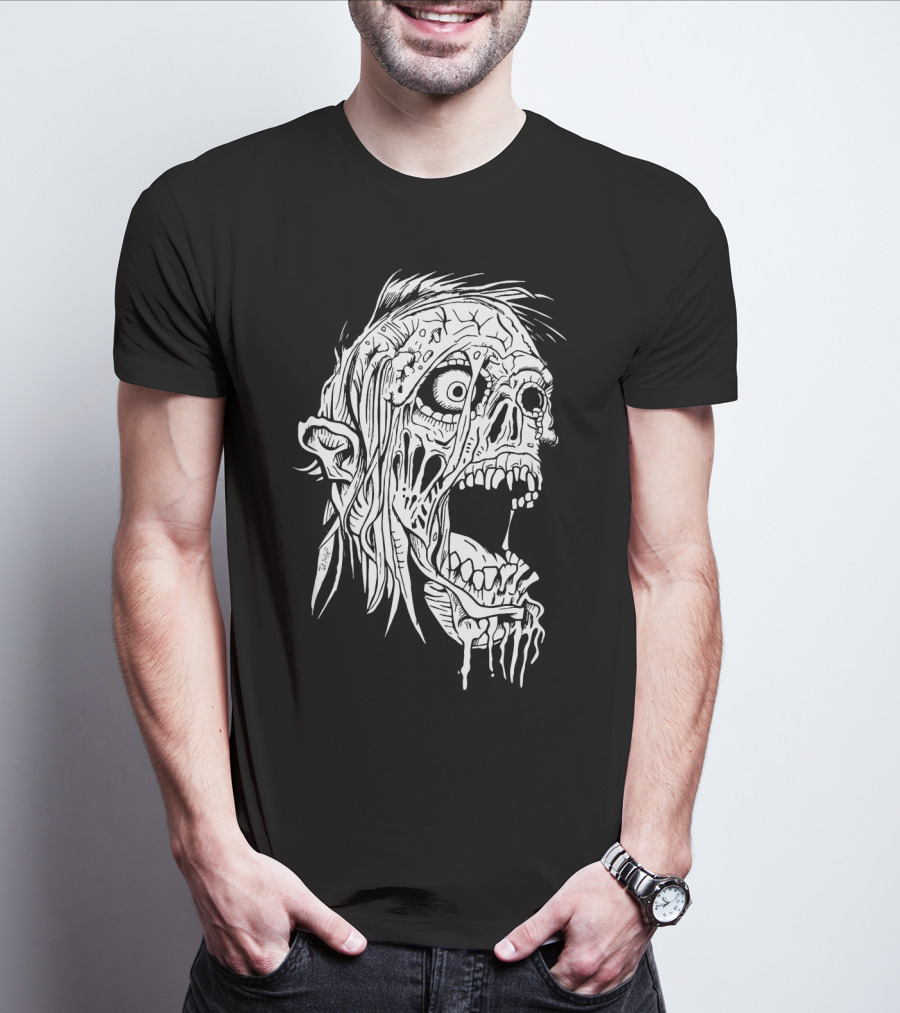 Zombie Halloween Horror Costume Top Creepy Skull T-Shirt