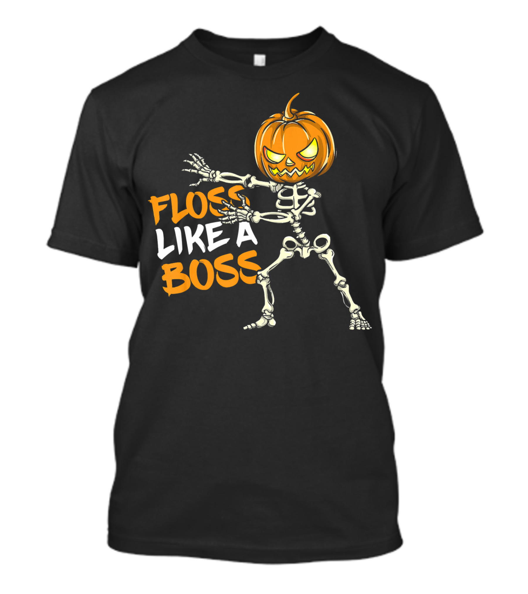 Floss Like A Boss Skeleton Halloween Pumpkin T-Shirt