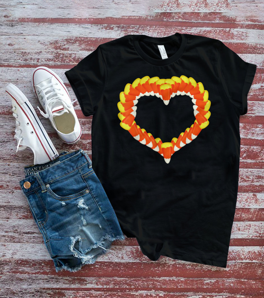 Heart Of Halloween Candy Corn Trick Or Treat T-Shirt