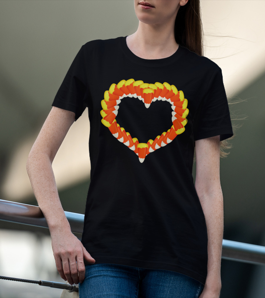 Heart Of Halloween Candy Corn Trick Or Treat T-Shirt