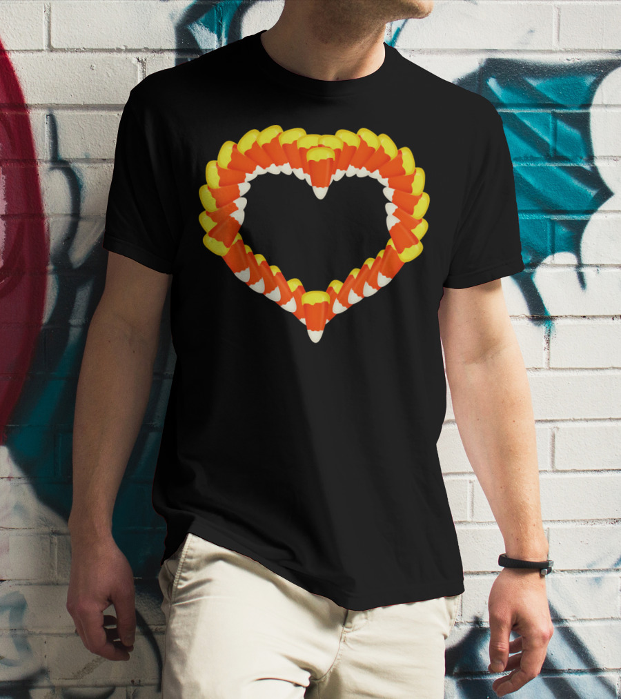 Heart Of Halloween Candy Corn Trick Or Treat T-Shirt