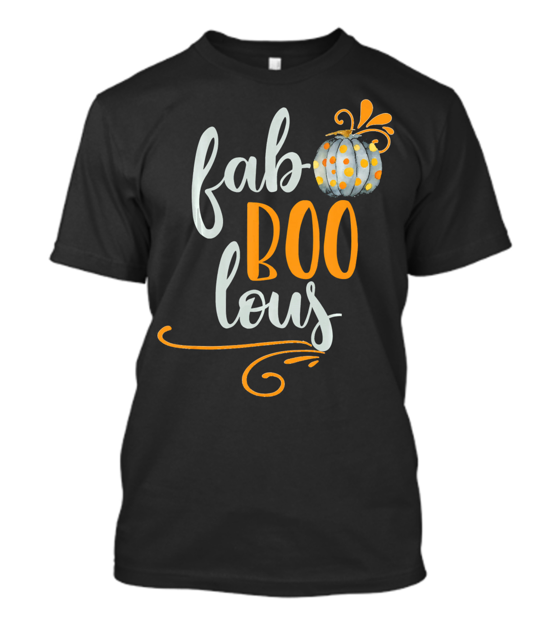 Fab BOO Lous Halloween Gray And Orange Pumpkin T-Shirt
