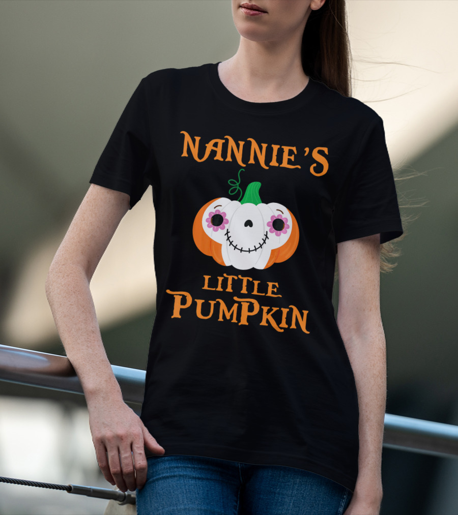 Nannie's Little Pumpkin Halloween Funny Face T-Shirt