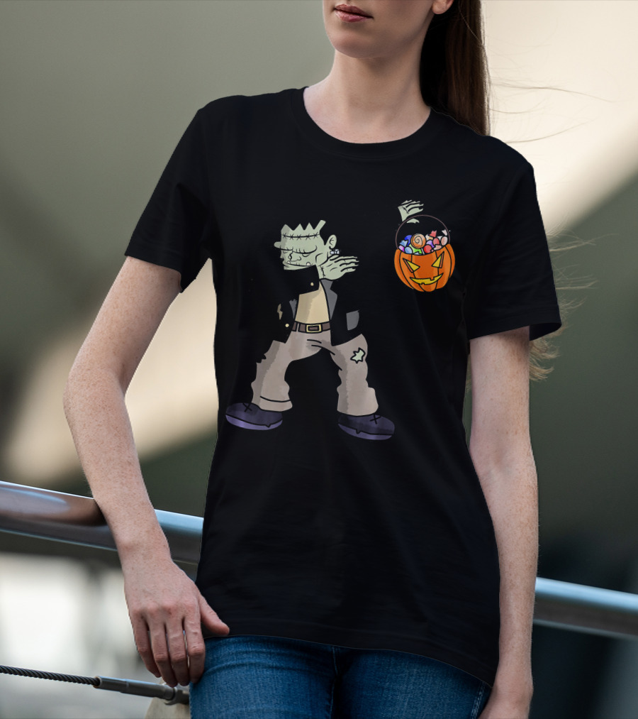 Happy Daboween Frankenstein Dab Candy Bucket T-Shirt
