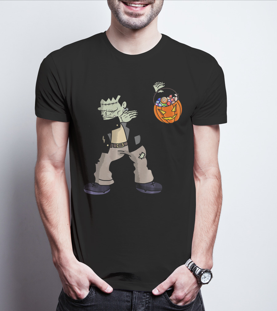 Happy Daboween Frankenstein Dab Candy Bucket T-Shirt