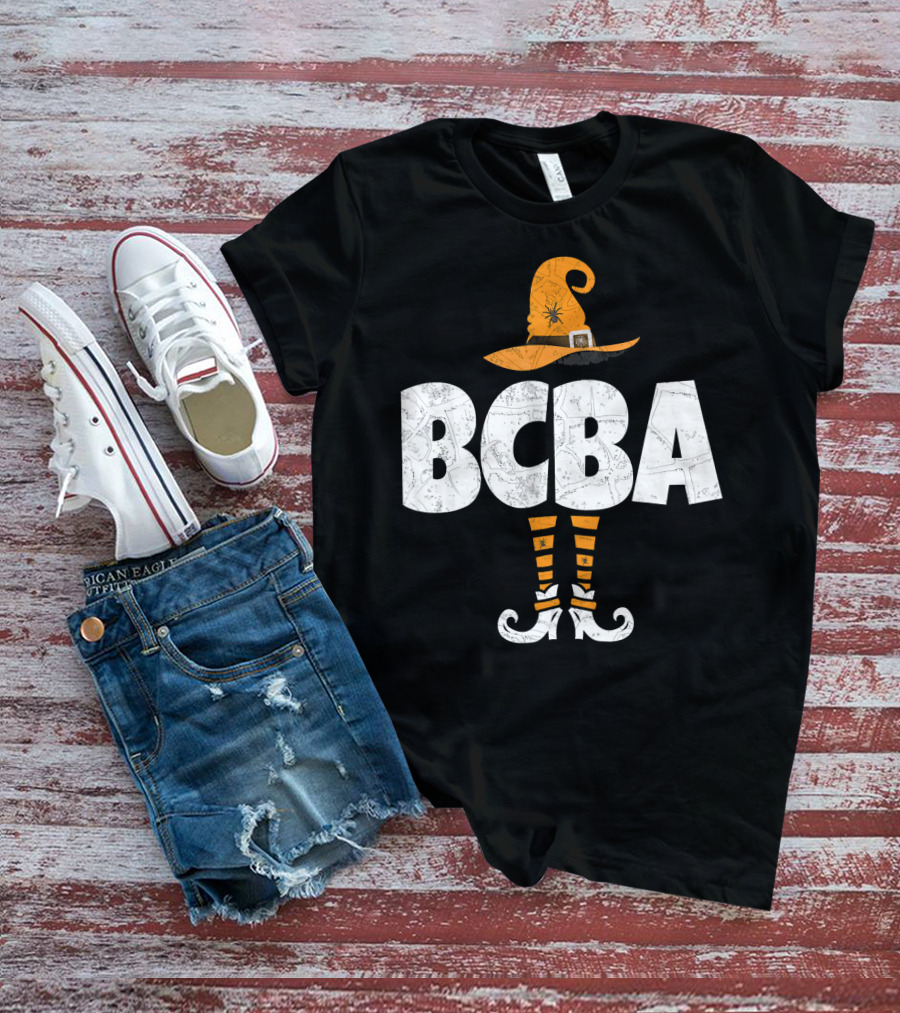 BCBA Witch Hat And Striped Socks Halloween T-Shirt