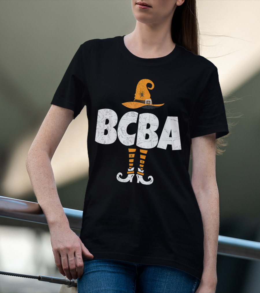 BCBA Witch Hat And Striped Socks Halloween T-Shirt