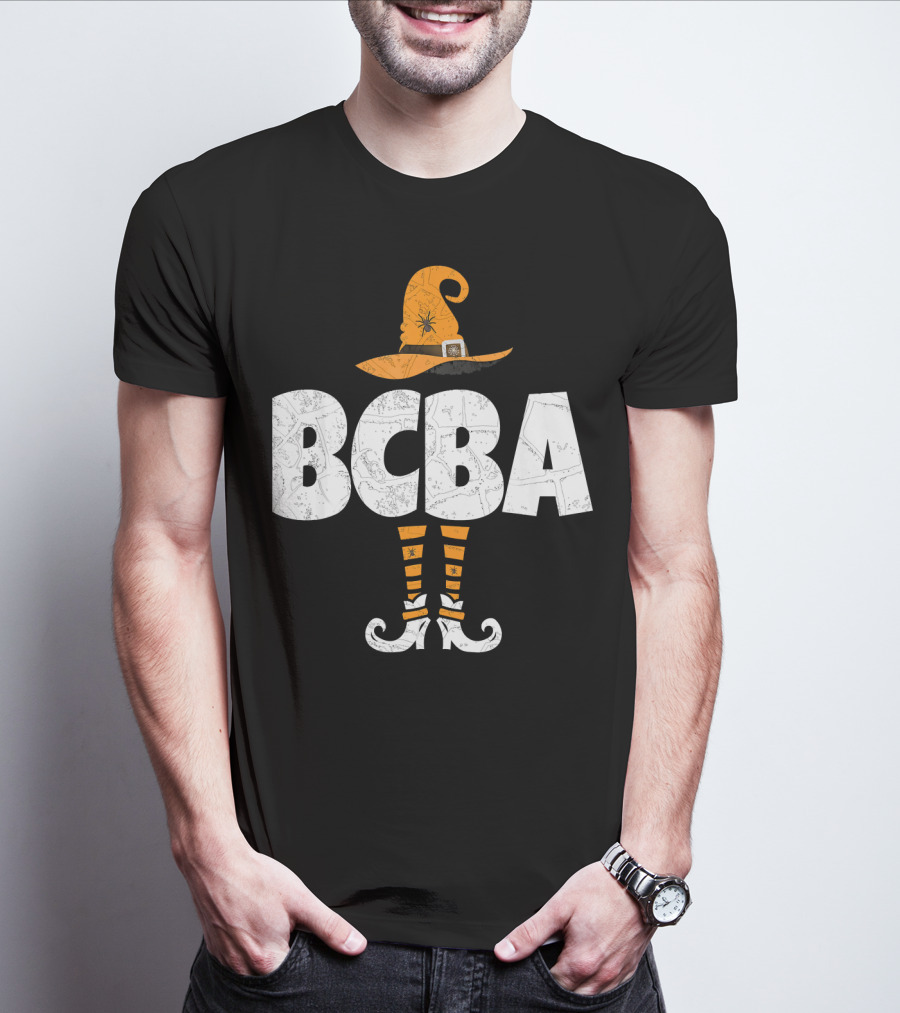 BCBA Witch Hat And Striped Socks Halloween T-Shirt