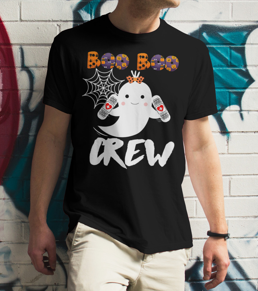 Boo Boo Crew Ghost With Bandages And Spider Web T-Shirt