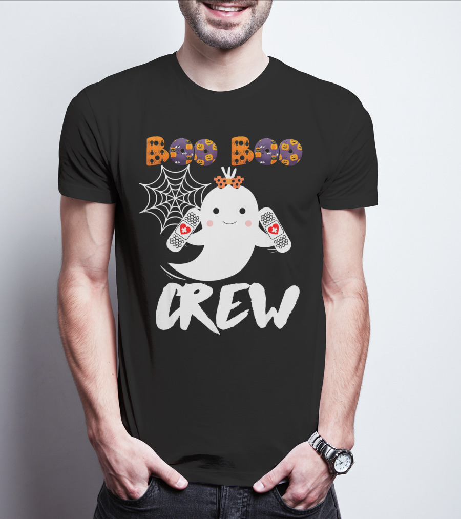 Boo Boo Crew Ghost With Bandages And Spider Web T-Shirt
