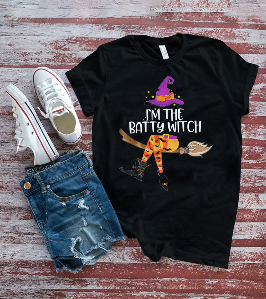 I'm The Batty Witch Halloween Broomstick Costume T-Shirt